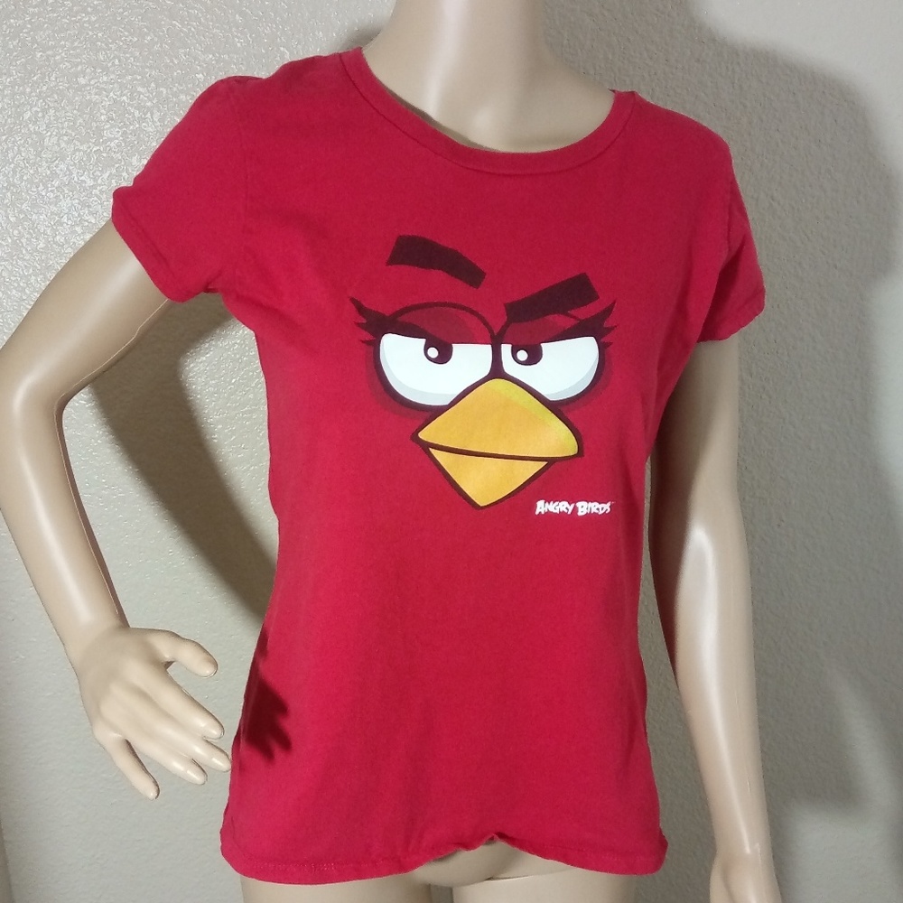 🌕 Angry Birds Female Red Bird Tee Shirt Top